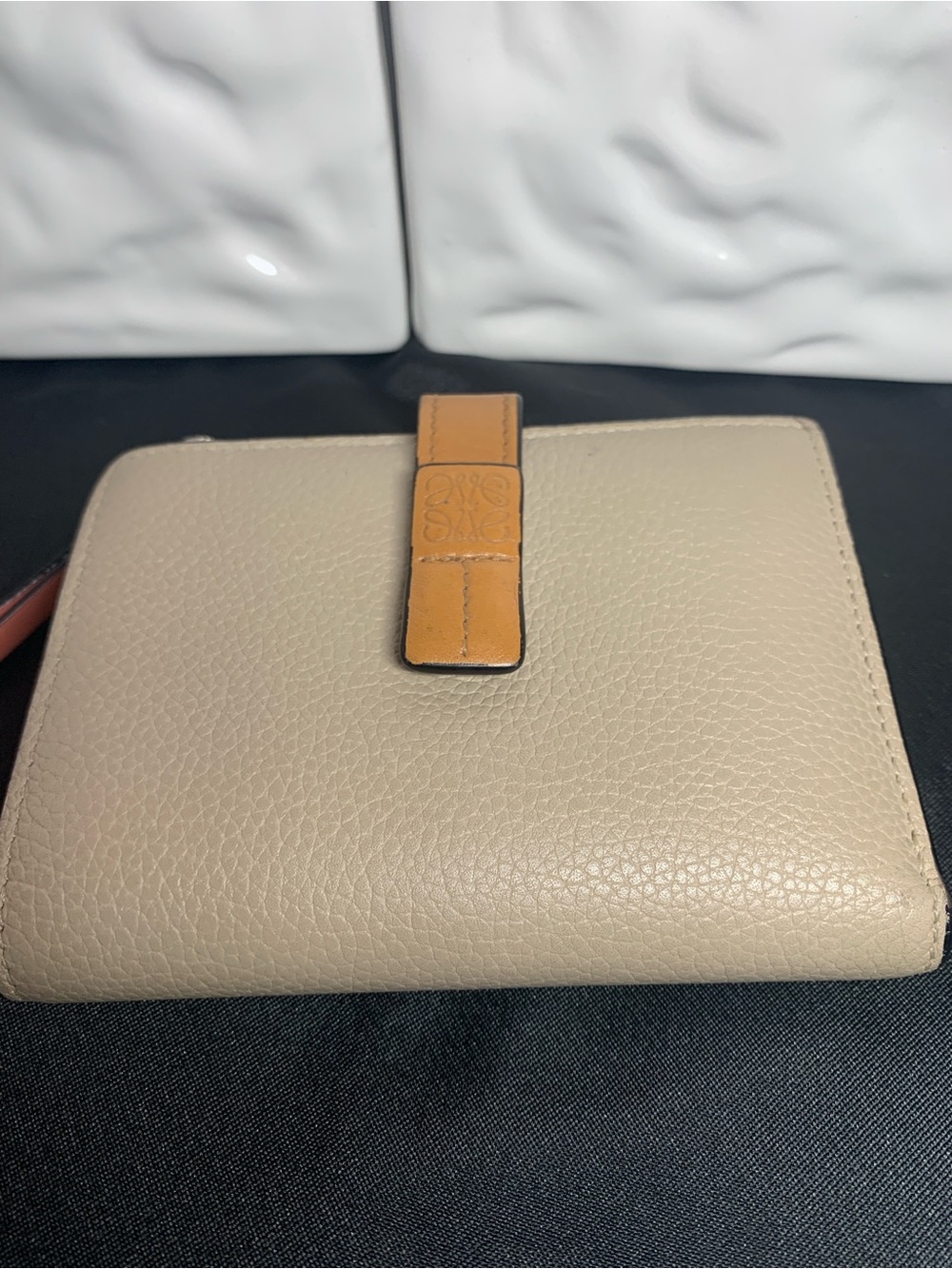 Loewe Pebbled Taupe Wallet